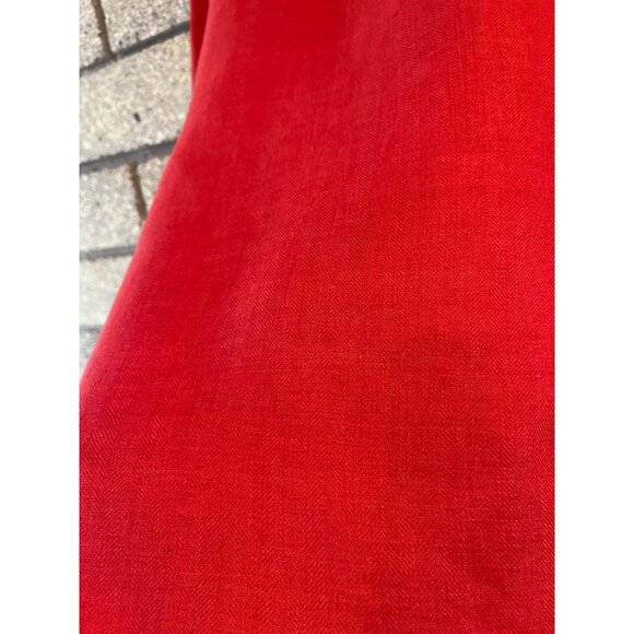 Ralph Lauren Womens Red Oversized Button-Up Shirt With 3/4 Sleeves & Embroidered - Picture 14 of 14